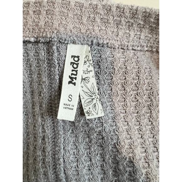 Mudd Button Up Gray Blouse Small - Picture 6 of 8